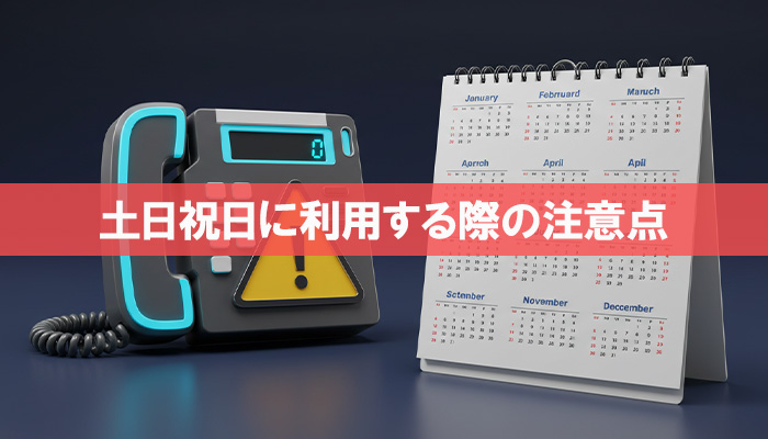 先払い買取を土日祝日に利用する際の注意点