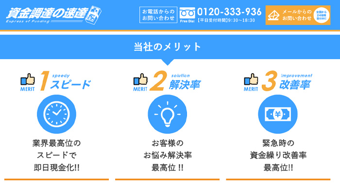 資金調達の速達を利用するメリット